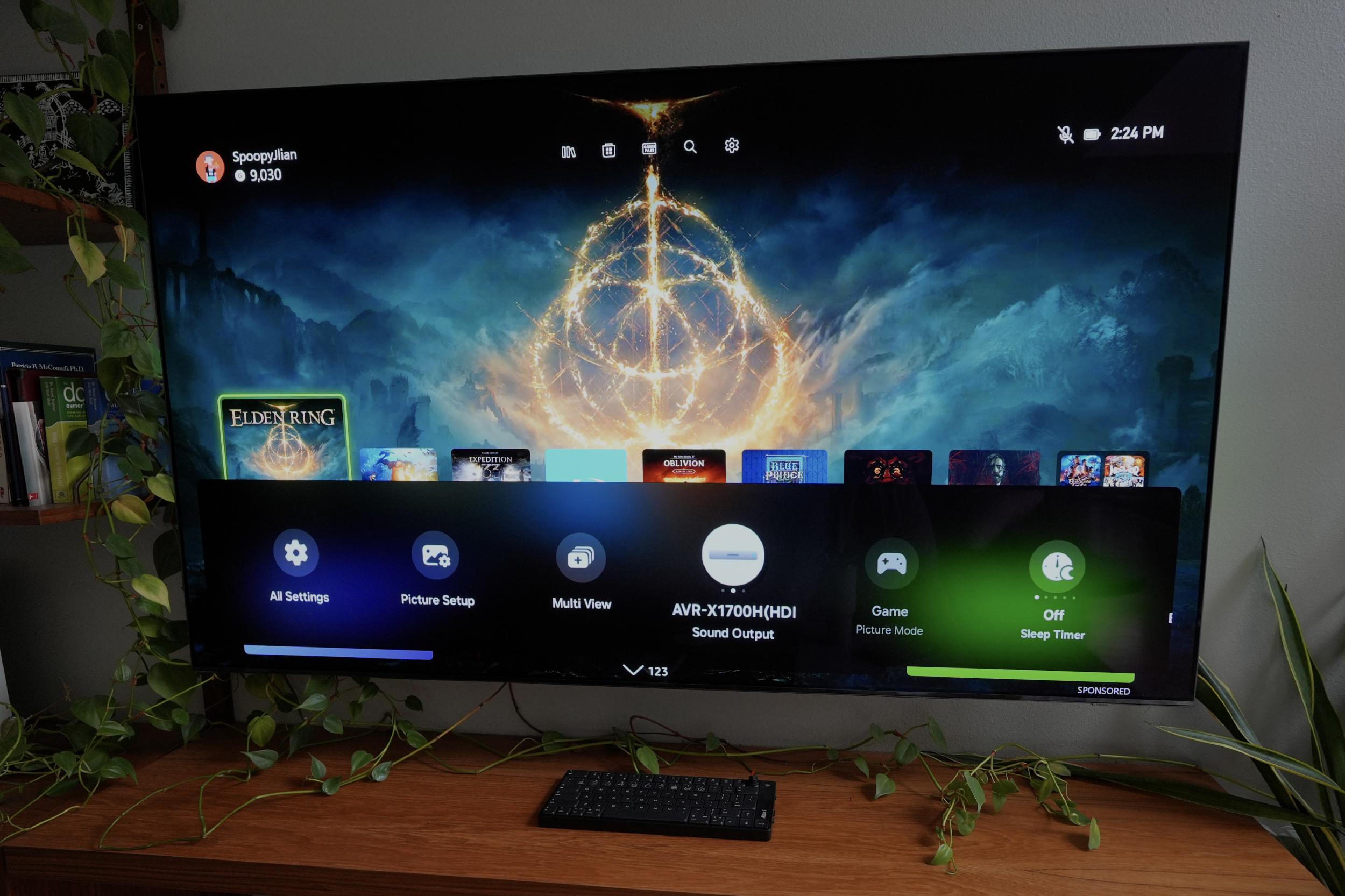 Photo of TV UI confirming receiver output
