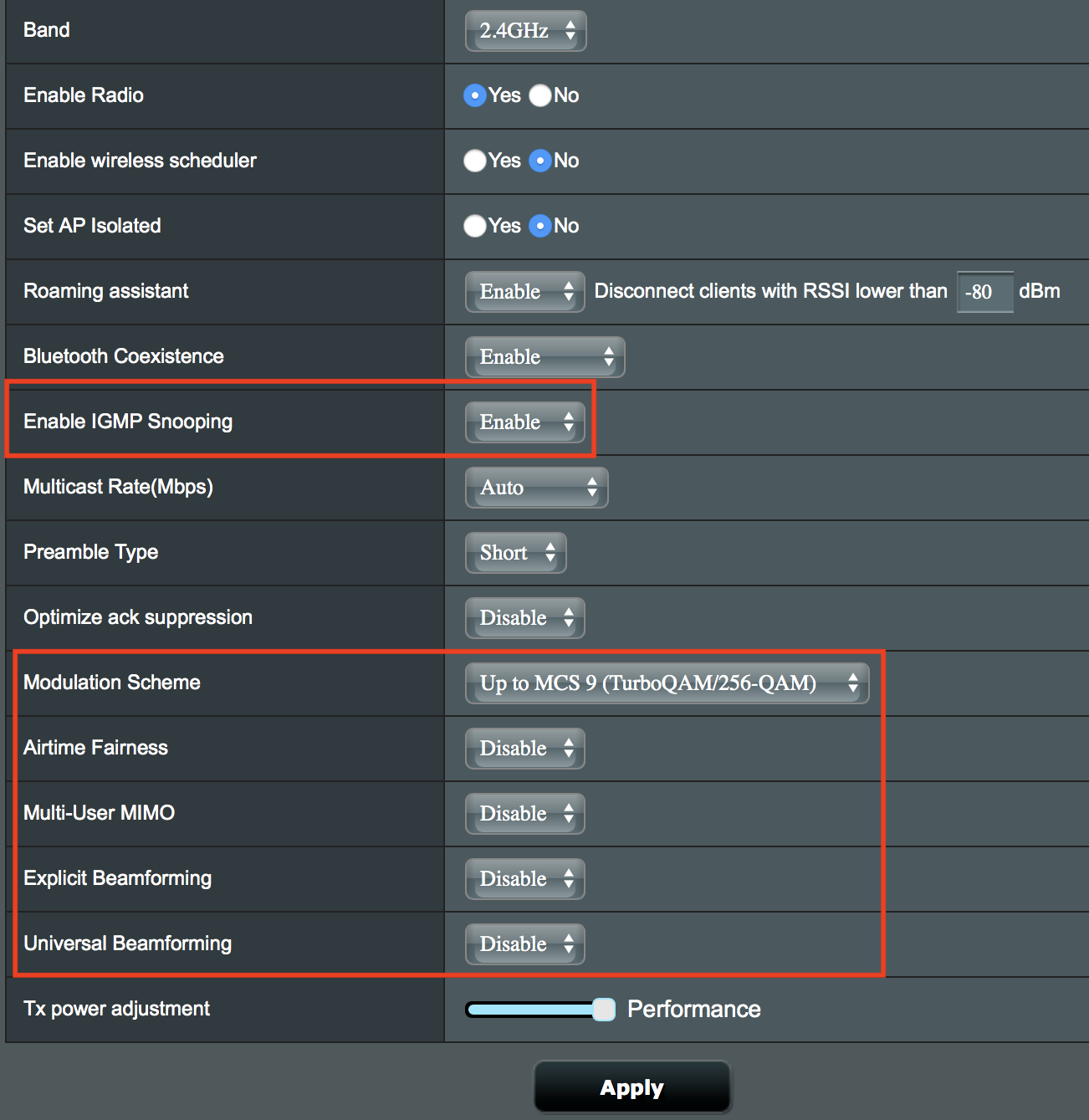 Router settings (screenshot shortened for brevity)